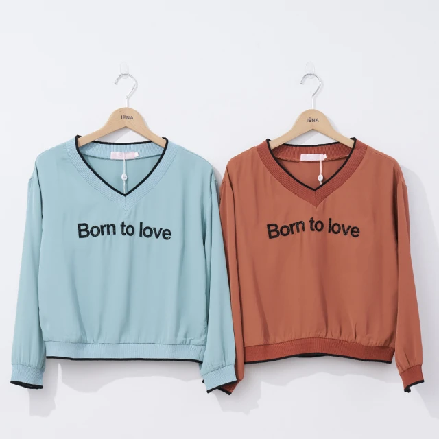 IENA V領異素材拼接上衣(#4235018 長袖上衣、休