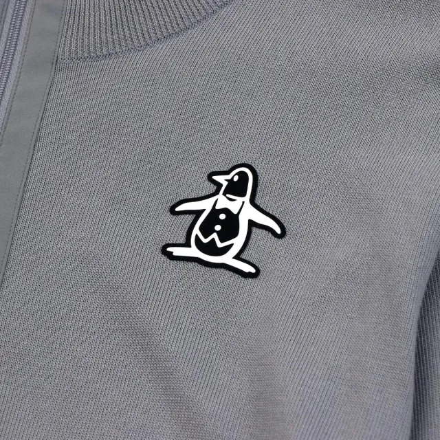【Munsingwear】企鵝牌 男款灰色企鵝刺繡拉鍊立領長袖毛衣 MGUT4C01