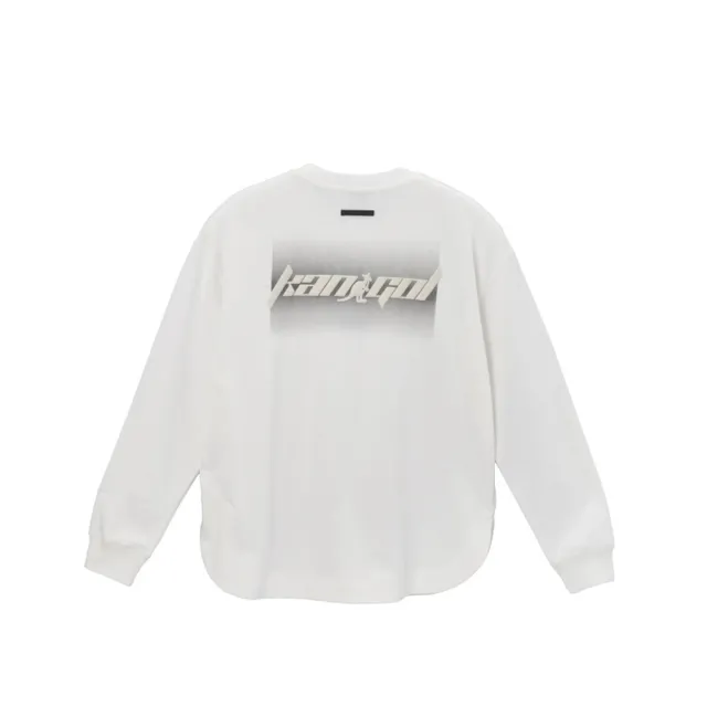 【KANGOL】長袖 白 印花LOGO 圓領T 中性(6455100300)