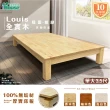 【IHouse】路易 全實木粗腳穩固 床架/床底 單大3.5尺
