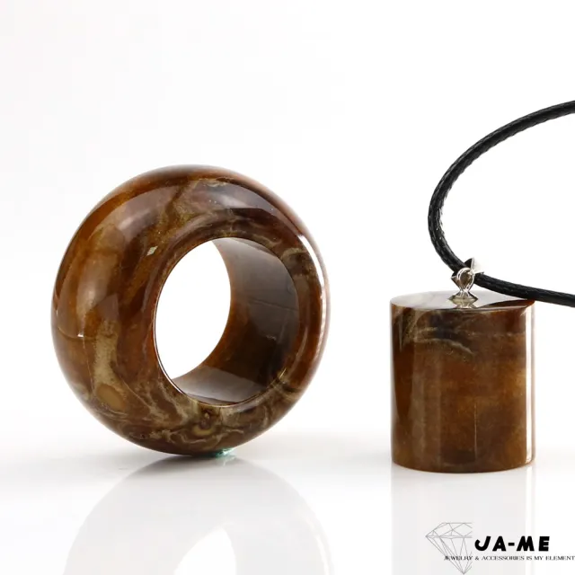 【JA-ME】天然琥珀青花瓷血根蜜蠟寬版戒指 16.6克 國際圍18 買戒指送戒芯項鍊