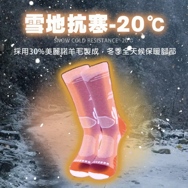 【TAS 極限運動】美麗諾羊毛中筒滑雪襪(雪襪 耐寒 中筒滑雪襪 登山襪 滑雪襪 羊毛襪 滑雪 吸濕 戶外運動襪)