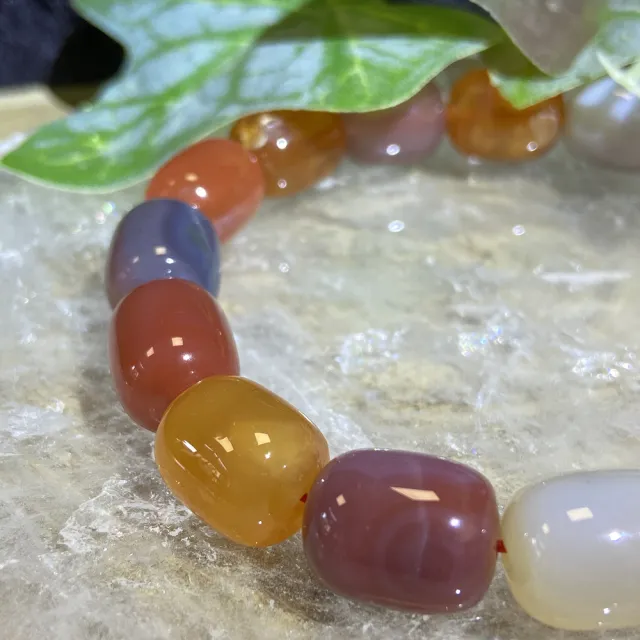 【Cozy 世界水晶原礦與茶】彩緋紅瑪瑙桶珠 10mm 09-2(帶來內心的平靜與和諧)
