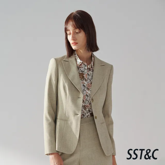 【SST&C】女裝 淺抹茶色劍領適中版西裝外套01012411004(換季65折)