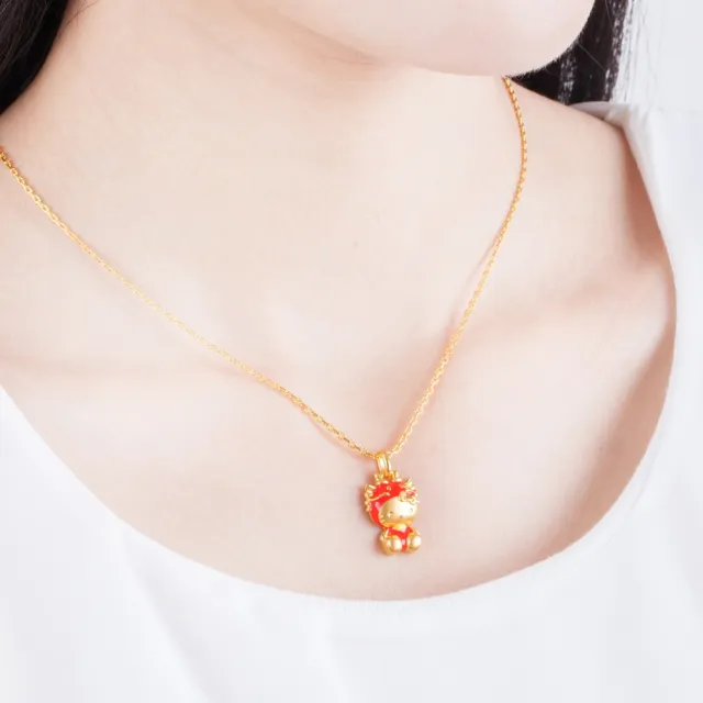 【Just Gold 鎮金店】Hello Kitty 十二生肖-百變Cutie-龍 黃金吊墜(不含鍊)