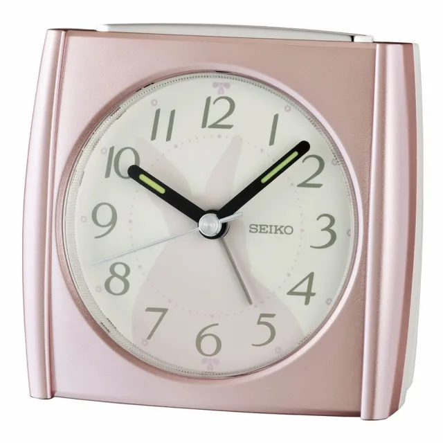 【SEIKO 精工】萌寵時光 滑動式靜音秒針防貪睡鬧鐘-3色可選 雙11 送禮(QHE209M/QHE209P/QHE209W/速)