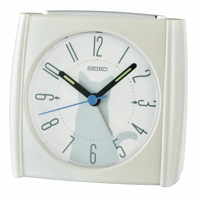 【SEIKO 精工】萌寵時光 滑動式靜音秒針防貪睡鬧鐘-3色可選 雙11 送禮(QHE209M/QHE209P/QHE209W/速)