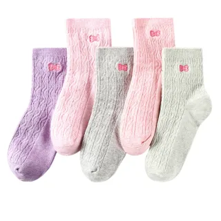 【虎兒寶】迪士尼系列 卡通造型兒童短襪 5雙組(蝴蝶結 童襪 DSP3471)