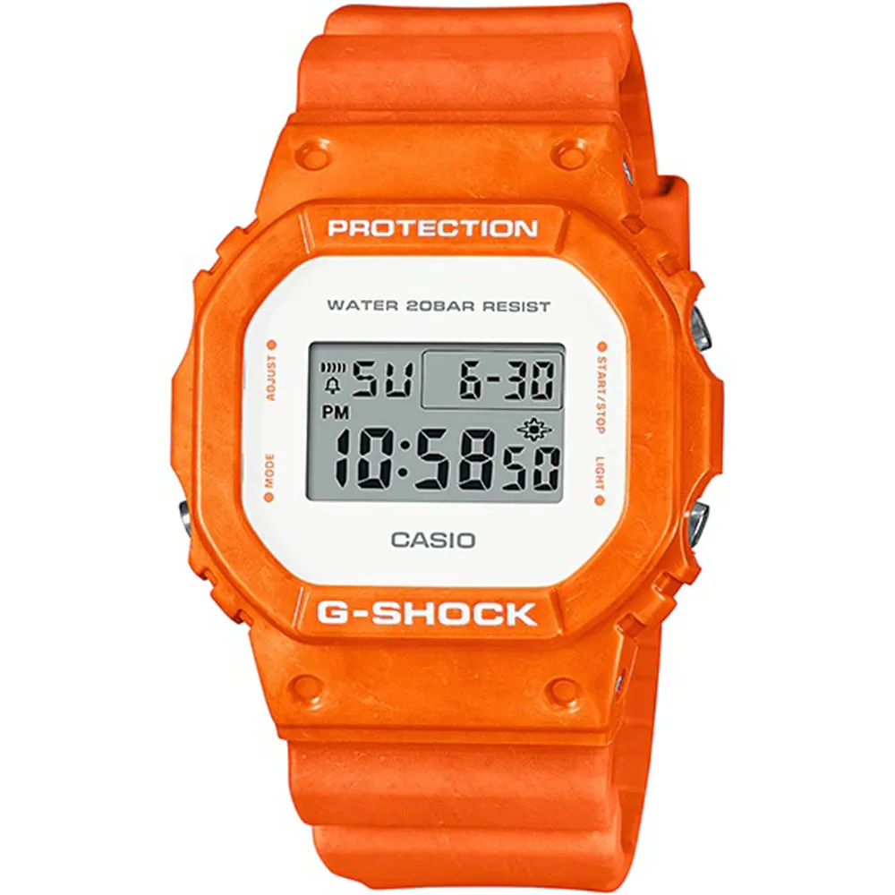 【CASIO 卡西歐】G-SHOCK 夕陽浪潮運動電子錶 情人節 禮物(DW-5600WS-4)