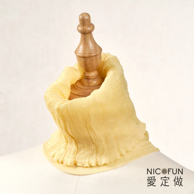 NicoFun 愛定做 優雅33 青紫柳葉絲圍脖 保暖(防風