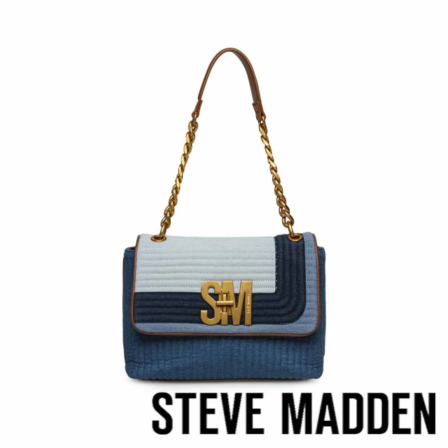 steve madden BTYL-N 丹寧拼接翻蓋肩背包(藍色)