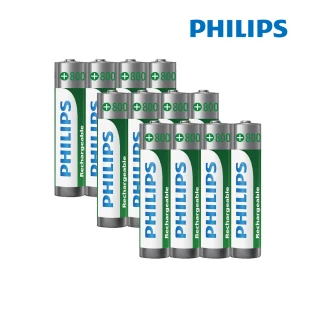 【PHILIPS】低自放鎳氫充電電池AAA 4號 800mAh  共12顆(4入*3)