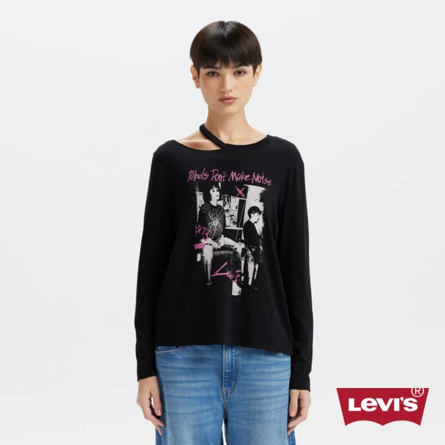 LEVIS 女款 長袖T恤 ROCK&ROLL系列 領口抓破 長T 人氣新品 002YM-0000