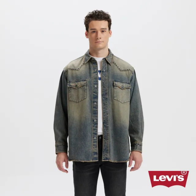 【LEVIS】男款 牛仔襯衫 ROCK&ROLL系列 牛仔外套 襯衫外套 上衣 熱賣單品 002XV-0001