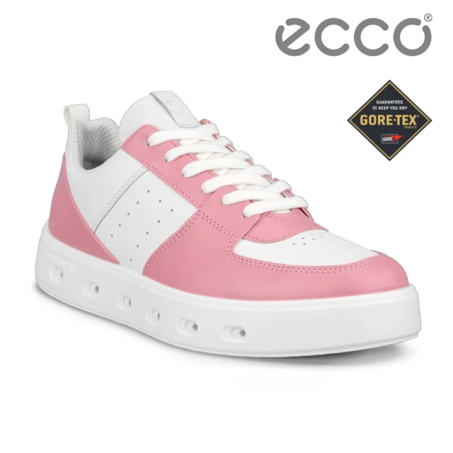 ecco STREET 720 W 街頭趣闖防水皮革休閒鞋 女鞋(玫紅色/白色 20971361214)