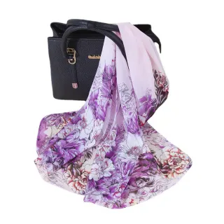 【Sukie】雪紡紗絲巾 牡丹絲巾/寫意牡丹花朵50X160雪紡紗絲巾 圍巾(3款任選)