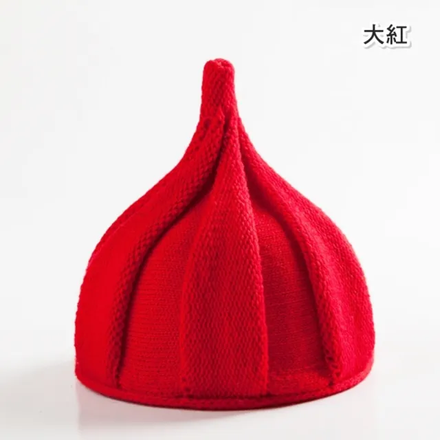【橘魔法】旋轉毛線編織精靈帽(栗子帽 毛帽 帽子 配件 聖誕 大紅 過年 新年 中性款 男童 女童 童裝 兒童)