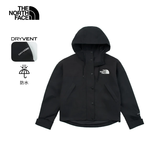 The North Face 官方旗艦 北面女款黑色DryVent防水透氣衝鋒衣｜8DGKJK3(外套)