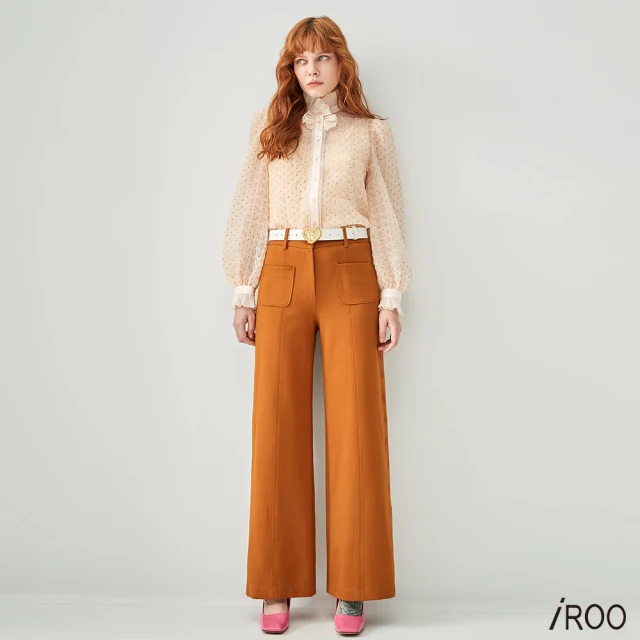 iROO 銅綠色喇叭長褲優惠推薦