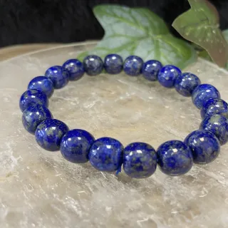 【Cozy 世界水晶原礦與茶】青金石老型珠10mm 08-1(青金石對應喉輪及眉輪)