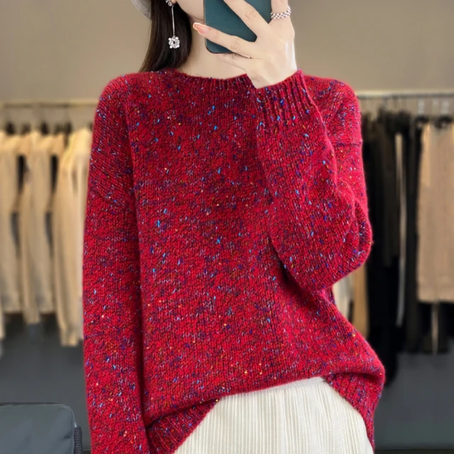 Very Buy 非常勸敗 預購/慵懶風軟糯彩點花紗圓領羊毛
