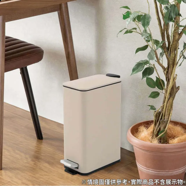 【NITORI 宜得利家居】腳踏緩降垃圾桶 13.5L MO SM001(垃圾桶)