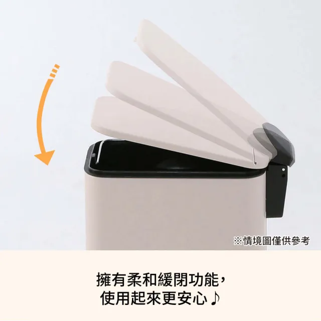 【NITORI 宜得利家居】腳踏緩降垃圾桶 13.5L MO SM001(垃圾桶)