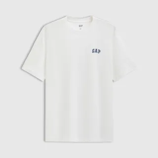 【GAP】男裝 Logo純棉圓領短袖T恤-白色(725619)