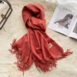 【Emi 艾迷】新年大紅限定色 紅色系暖暖 圍巾 開運 大紅大紫(新年 開運 紅運 紅色)
