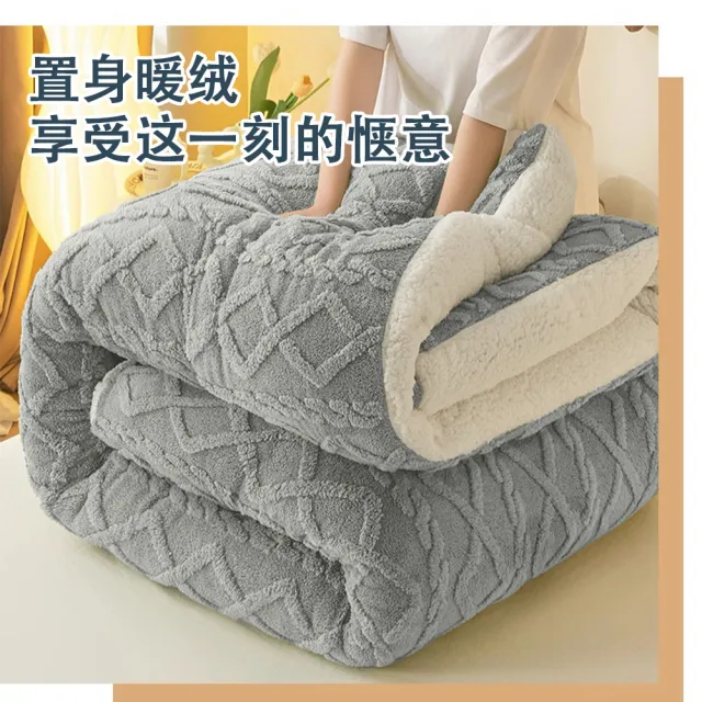 【ZHIPU 芝浦】ZHIPU 芝浦冬季加厚雙面絨棉被蓬鬆柔軟保暖透氣180*220cm(棉被羊羔絨被毛毯蓋毯冬被3公斤裝)