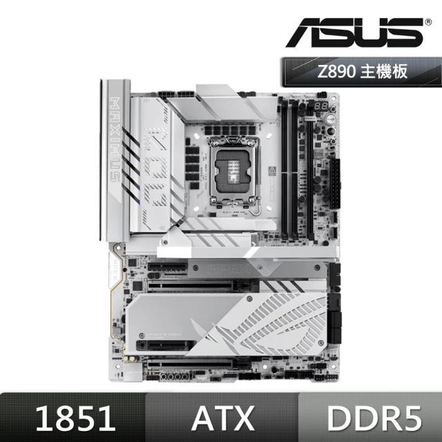 ASUS 華碩 MAXIMUS Z890 APEX DDR5 主機板+金士頓 64GB雙通32GB*2 D5-6400 白 獸獵者*2組記憶體