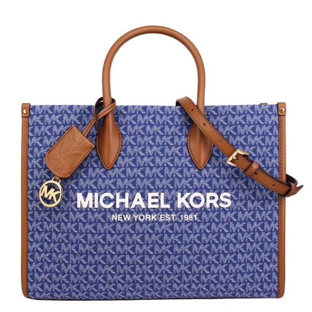 Michael Kors MIRELLA系列單寧材質 手提包 / 斜背包 / 托特包(牛仔藍/中)