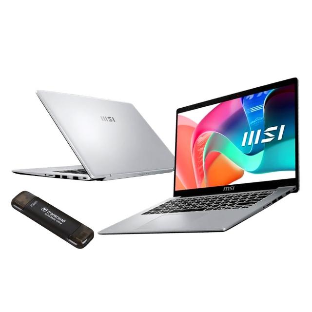 256G固態行動碟★【MSI 微星】14吋Intel Core 7 150U商務文書筆電(Modern 14/16G/1T SSD/Win11/F1MG-003TW)