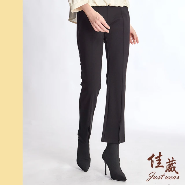 YOUNGBABY 鬆緊綁帶M標復古藍直筒牛仔褲 中大尺碼女