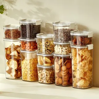 【茉家】微真空長效保鮮食品級PET密封罐(特大號2入+手動泵1入)