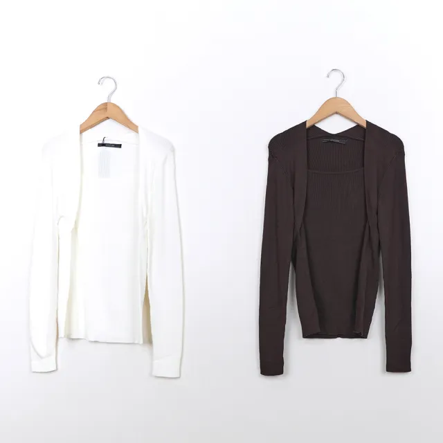 【MASTINA】典雅假兩件長袖針織衫(白 卡/魅力商品)