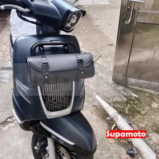 【Supamoto】MG83―長筒雙皮帶車頭包 (皮革圓筒包/復古檔車改裝/側包/側箱/車尾包/加掛包包)