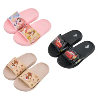 【Disney 迪士尼】迪士尼童鞋 小美人魚 公主 麥坤 奇蒂 不對稱膠面印刷造型防水拖鞋(MIT台灣在地工廠製造)