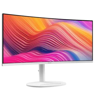【MSI 微星】MD342CQPW 34型 2K VA護眼曲面螢幕-白(21:9/1500R/120Hz/喇叭/可調式支架)