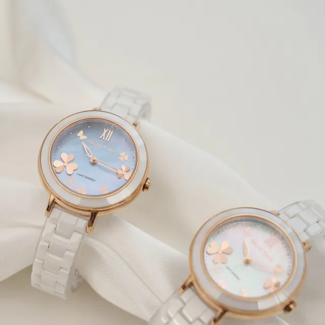 【Relax Time】拾光花語 太陽能陶瓷女錶 手錶 禮物 送禮 推薦(RT-110S-05)