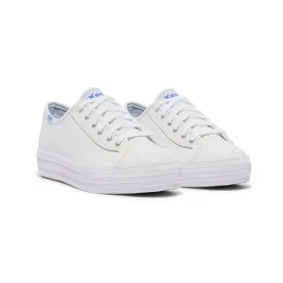 【Keds】TRIPLE KICK 時尚皮革厚底休閒小白鞋(9191W132224)