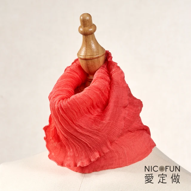 NicoFun 愛定做 優雅33 青紫柳葉絲圍脖 保暖(防風