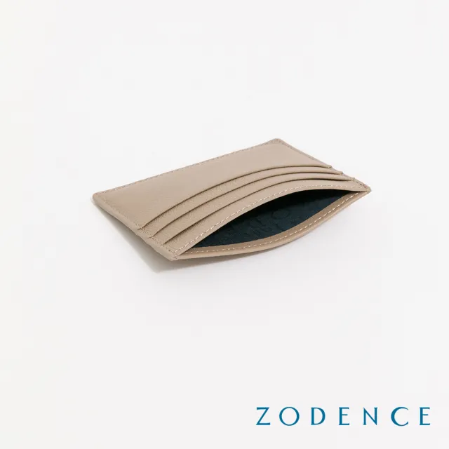 【ZODENCE 佐登司】LIZ進口牛皮輕薄卡片夾(卡其)