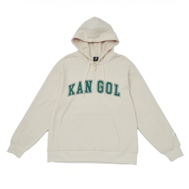KANGOL 帽T 卡其 復古 半開襟 連帽T 中性(645