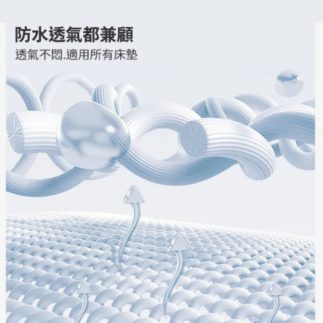 【A-nice】100%真防水石墨烯透濕透氣防螨抗菌床包式加高保潔墊(特大 防護系列)