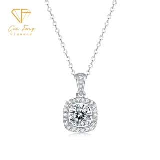 【CF Diamond】項鍊 莫桑鑽《公主方包》(雙11 1克拉  鑽石 項鏈  生日禮物)