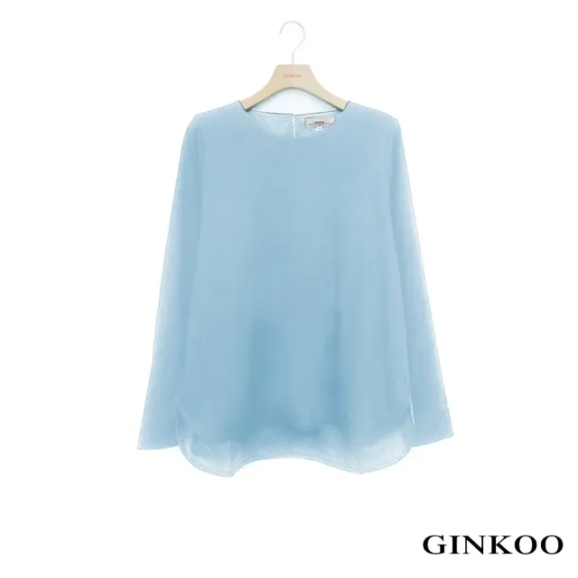 【GINKOO 俊克】拼布圓領長袖上衣