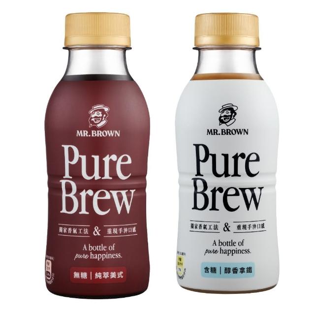【金車/伯朗】Pure Brew 純萃美式/醇香拿鐵-任選(350mlx24入/箱)  (TQF微笑標章)