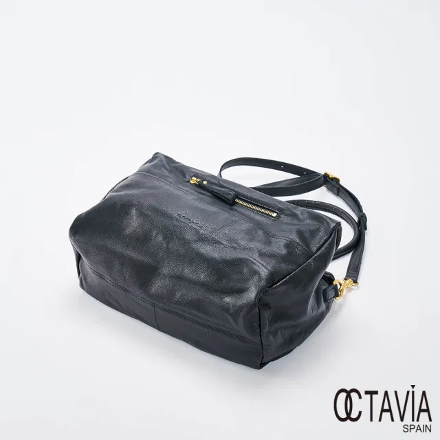 【OCTAVIA 8】雙11 OCTAVIA8 真皮-  BIG QUEENS  牛皮手提肩背單把空氣方包 - 皇家黑(OCTAVIA 8 
