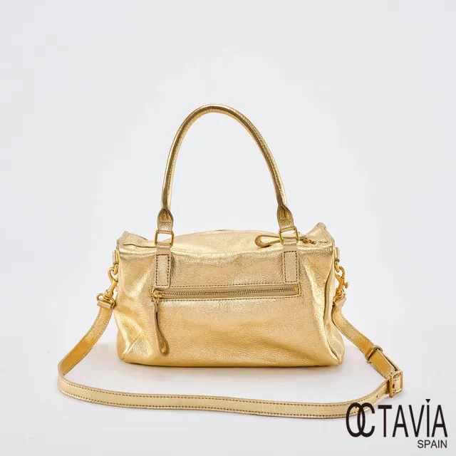 【OCTAVIA 8】雙11 OCTAVIA8 真皮- QUEEN  牛皮手提肩斜背單把空氣方包 - PARTY 金(OCTAVIA 8 真